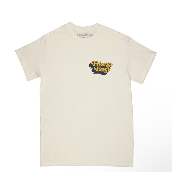FREE & EASY DON'T TRIP MALIBU DROP SHADOW VANILLA PASTEL T-SHIRT XL - Picture 2 of 7